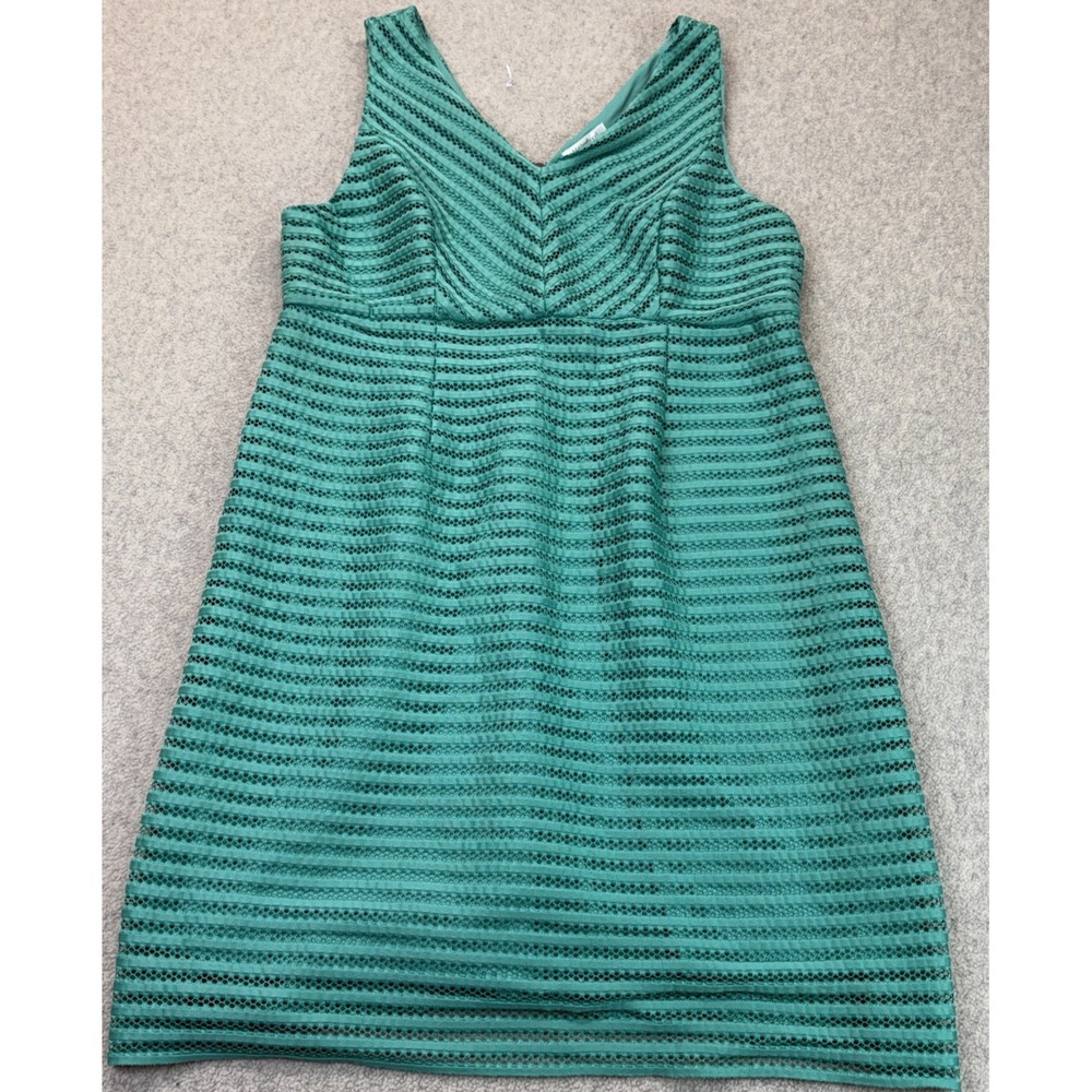 Motherhood Maternity Womens Pre-Pregnancy Shift Dress Green Crotchet Lined XL